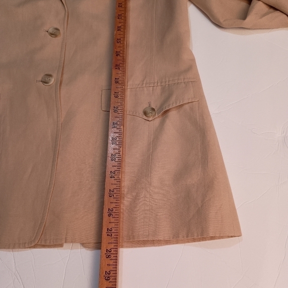 Talbot's Silk & Linen Blend Khaki Colored Pantsuit Size 12 - Picture 10 of 15